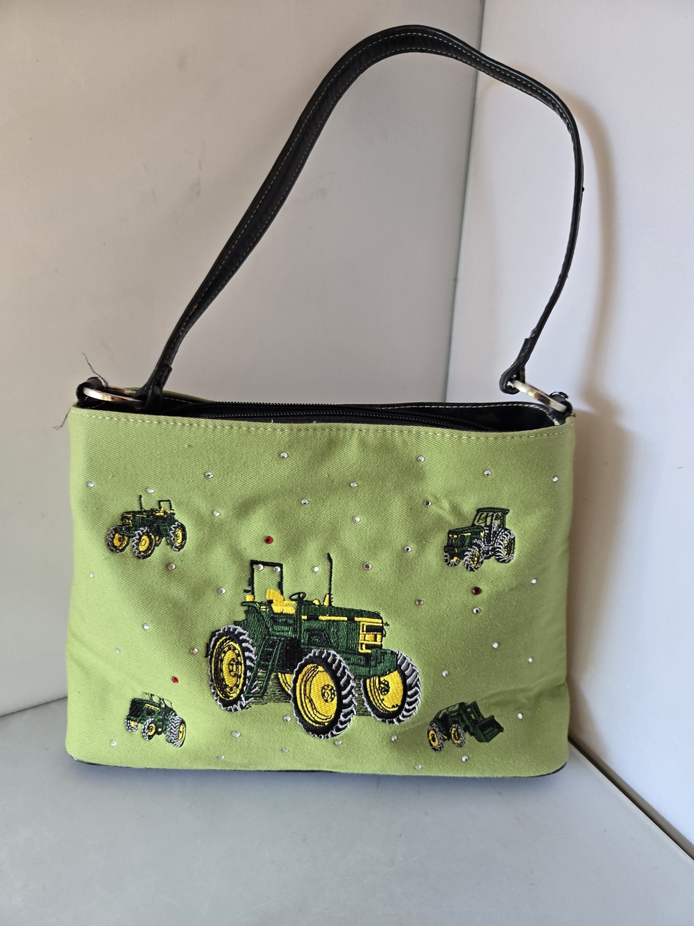 Green Tractor Embroidered Shoulder Bag John Deere theme